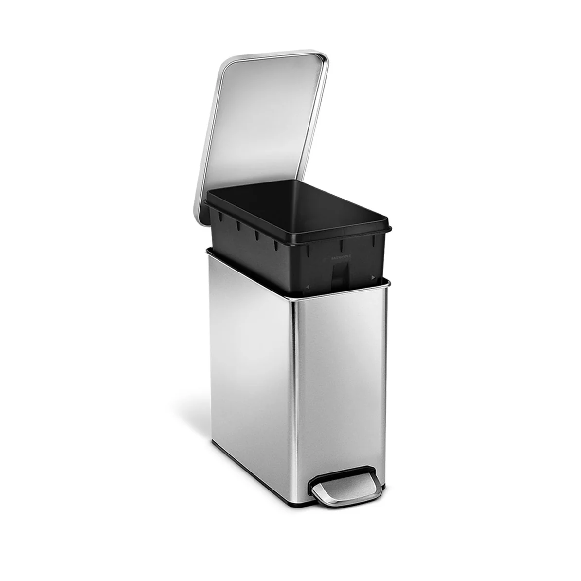 Simple Human Profile Pedal Bin 10L - Brushed Stainless Steel