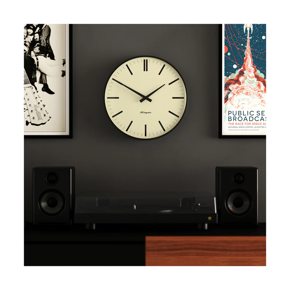 Newgate Radio City Wall Clock | Black / Bowery Dial