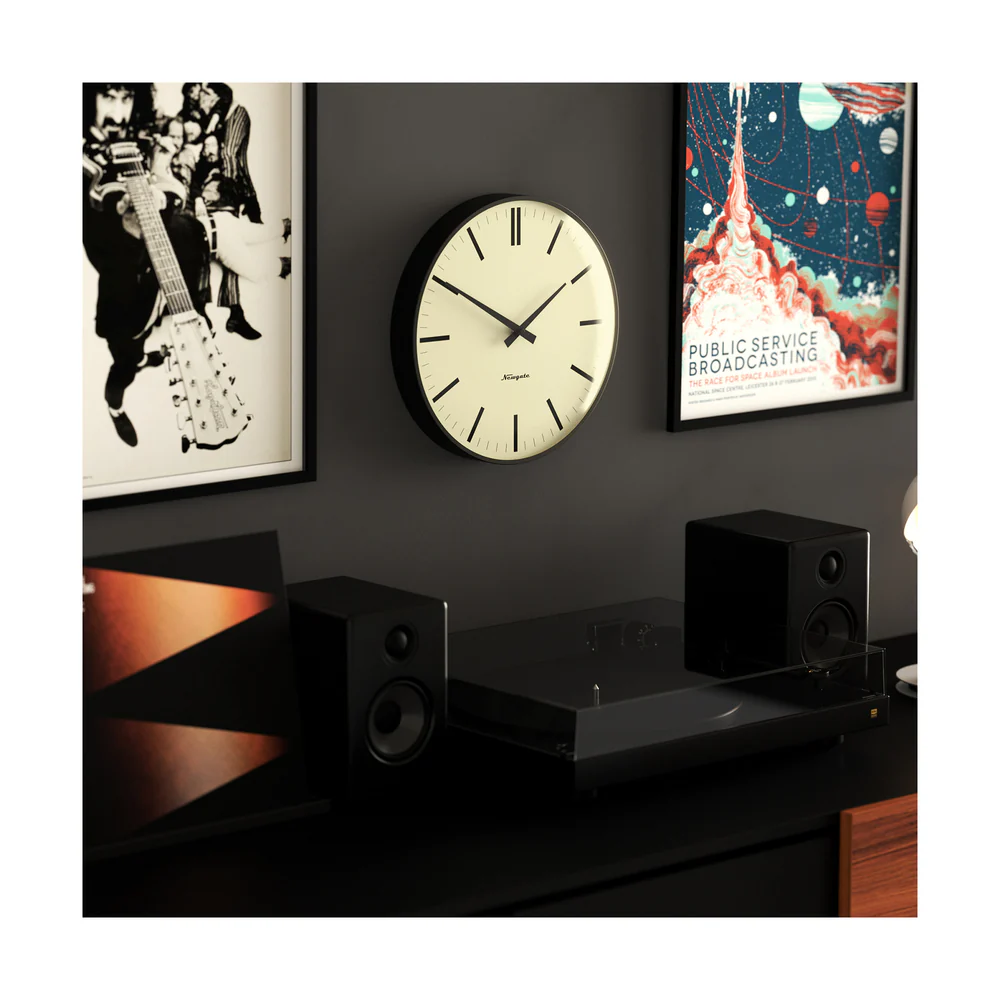 Newgate Radio City Wall Clock | Black / Bowery Dial