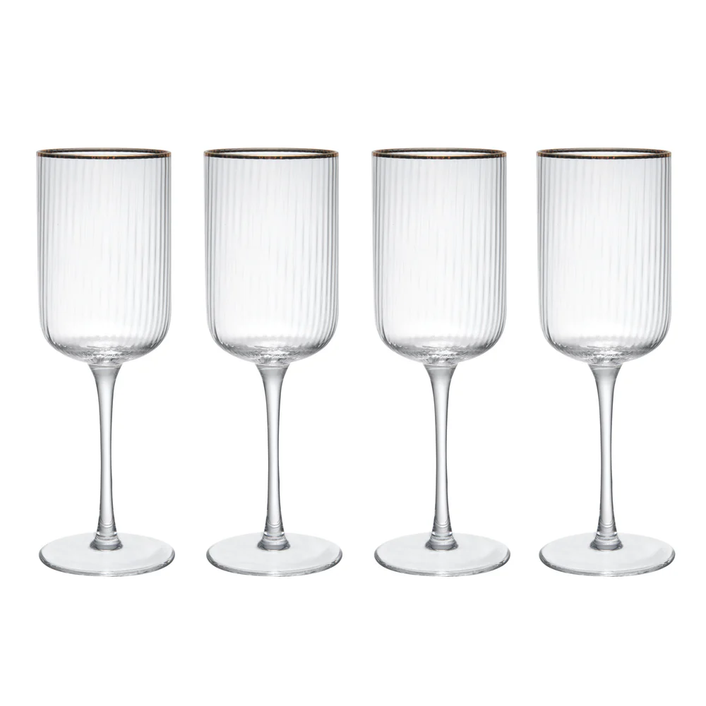 Mikasa Sorrento Ridged Crystal Red Wine Glasses Set of 4