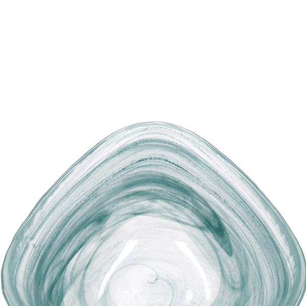 Artesà Glass Serving Bowl Green Swirl