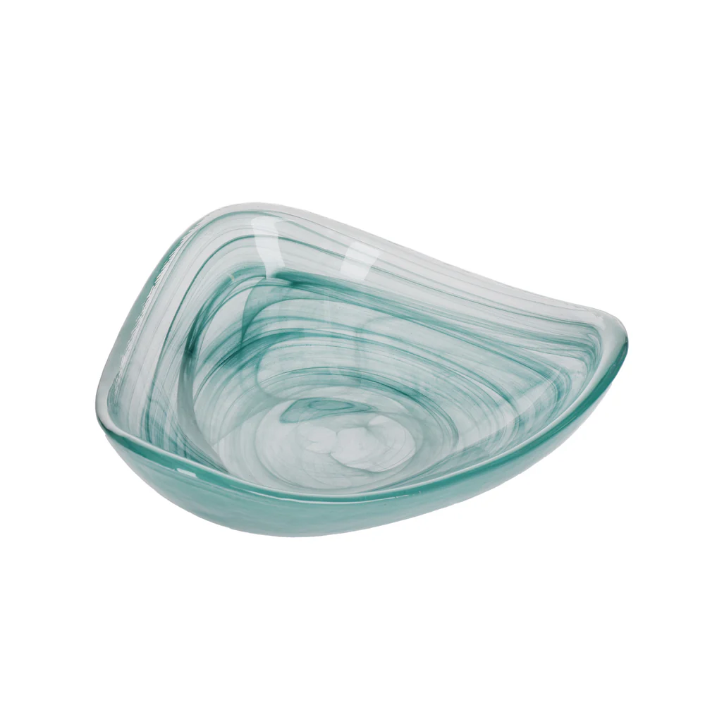 Artesà Glass Serving Bowl Green Swirl - 18 cm