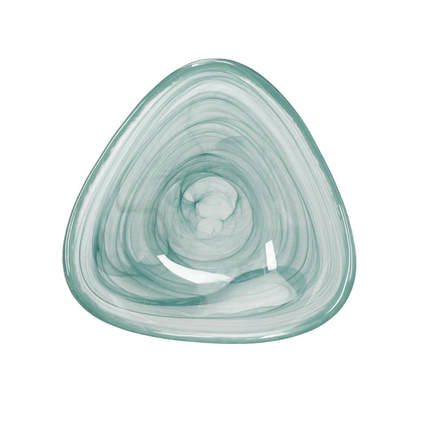 Artesà Glass Serving Bowl Green Swirl - 18 cm