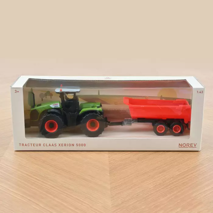 Norev Tractor CLAAS Xerion 5000 With Trailer Plastigam 1:43