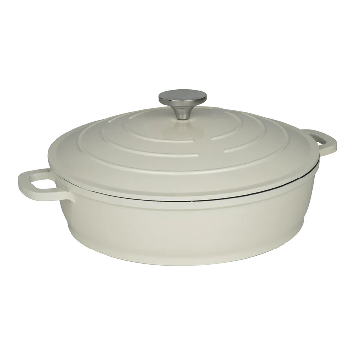 Grunwerg Commichef Cast Aluminium Shallow Casserole - Cream