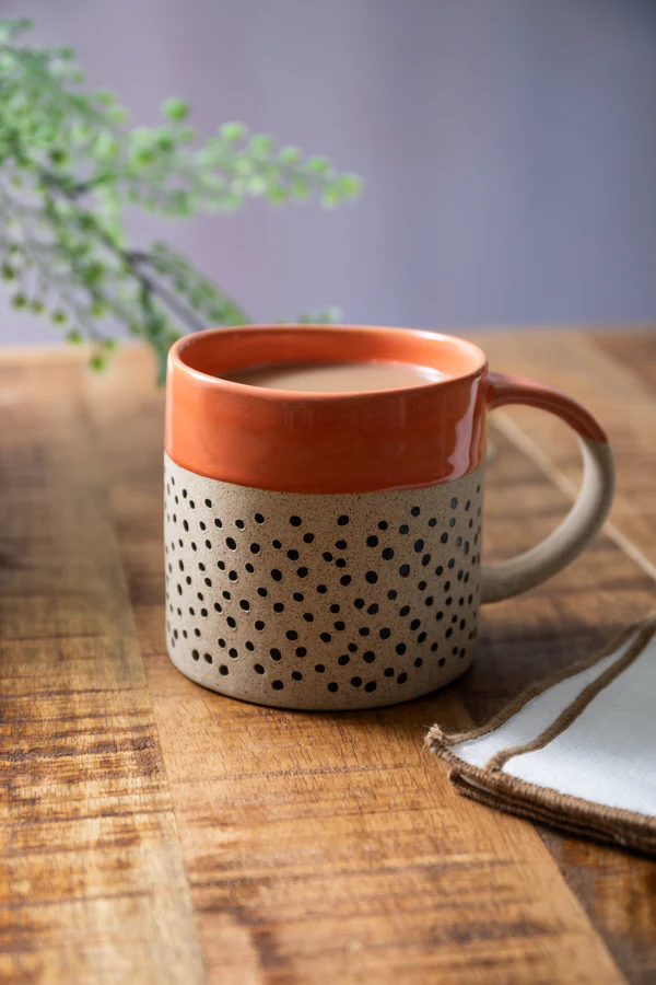 Mikasa Wax Resist Orange Glaze Mug 390ml