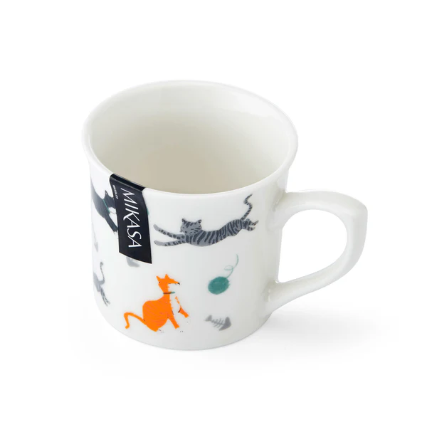 Mikasa Fine China Cat Print Fluted Mug 250ml