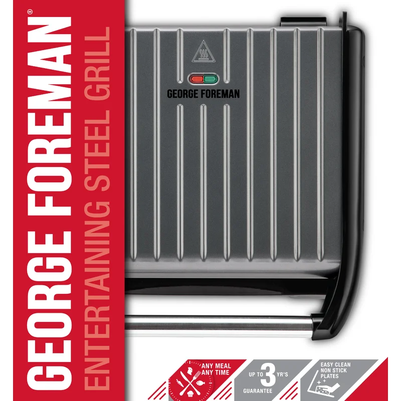 George Foreman Steel Grill Grey Large