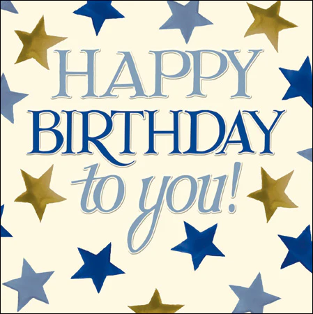 Emma Bridgewater Happy Birthday To You Blue Stars Card