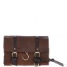 Aswood Leather Wash Bag Brown Liam