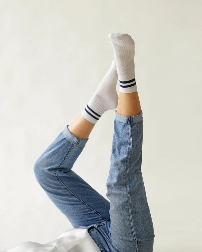 Chalk Bamboo Ankle Socks White