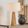 Pacific Draydon Natural Mango Wood Textured Cone Table Lamp