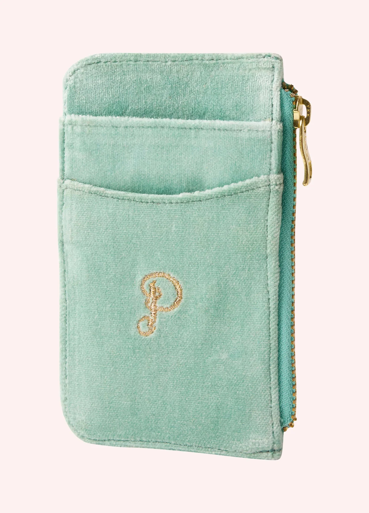 Powder Velvet Card Holder - Sparkling Seahorse Aqua