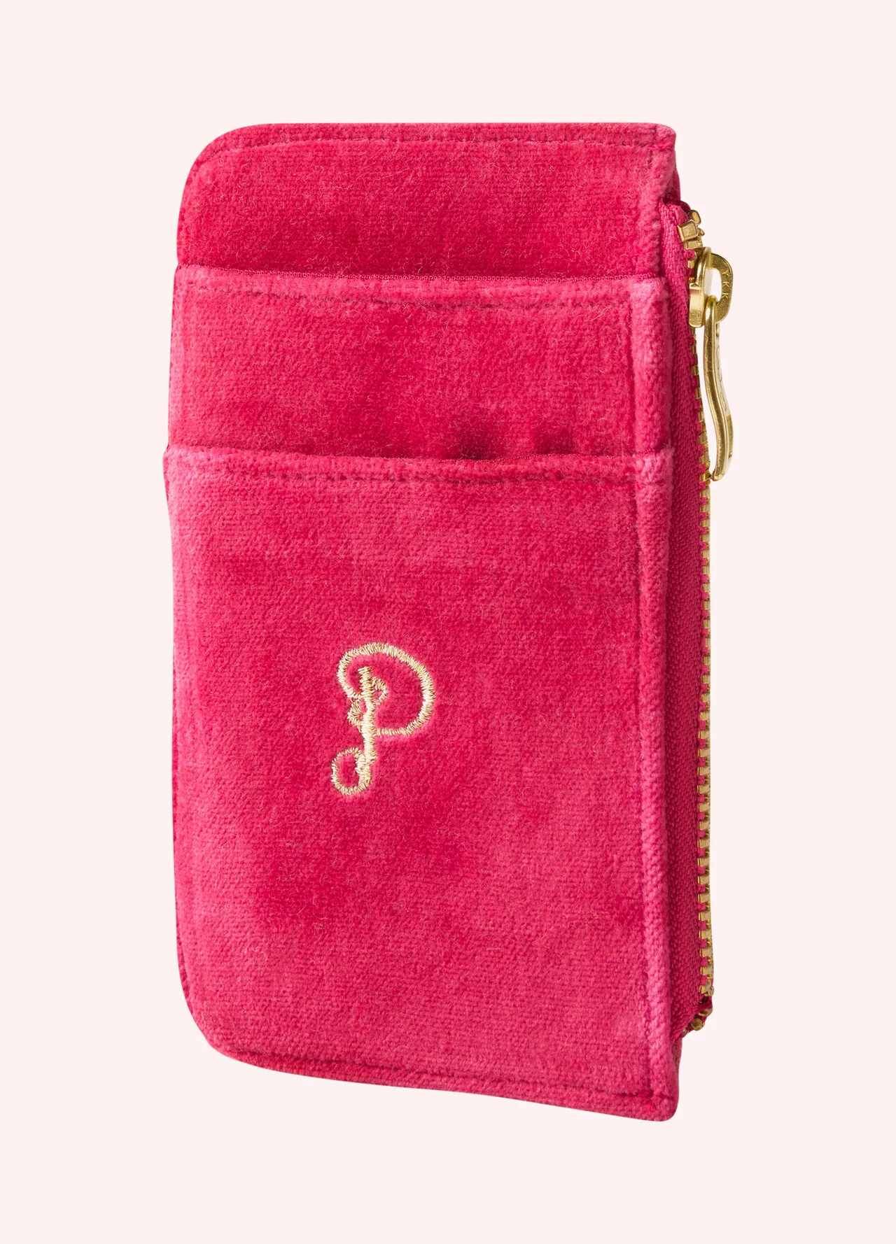 Powder Velvet Card Holder - Ikat Tiger Fuschia