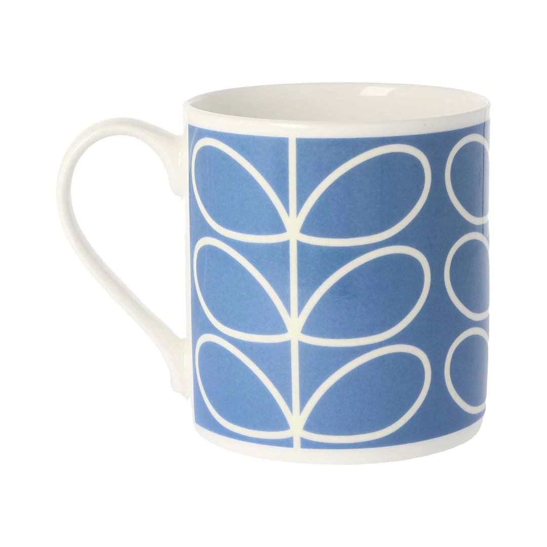 Orla Kiely Linear Stem Periwinkle Blue Quite Big Mug