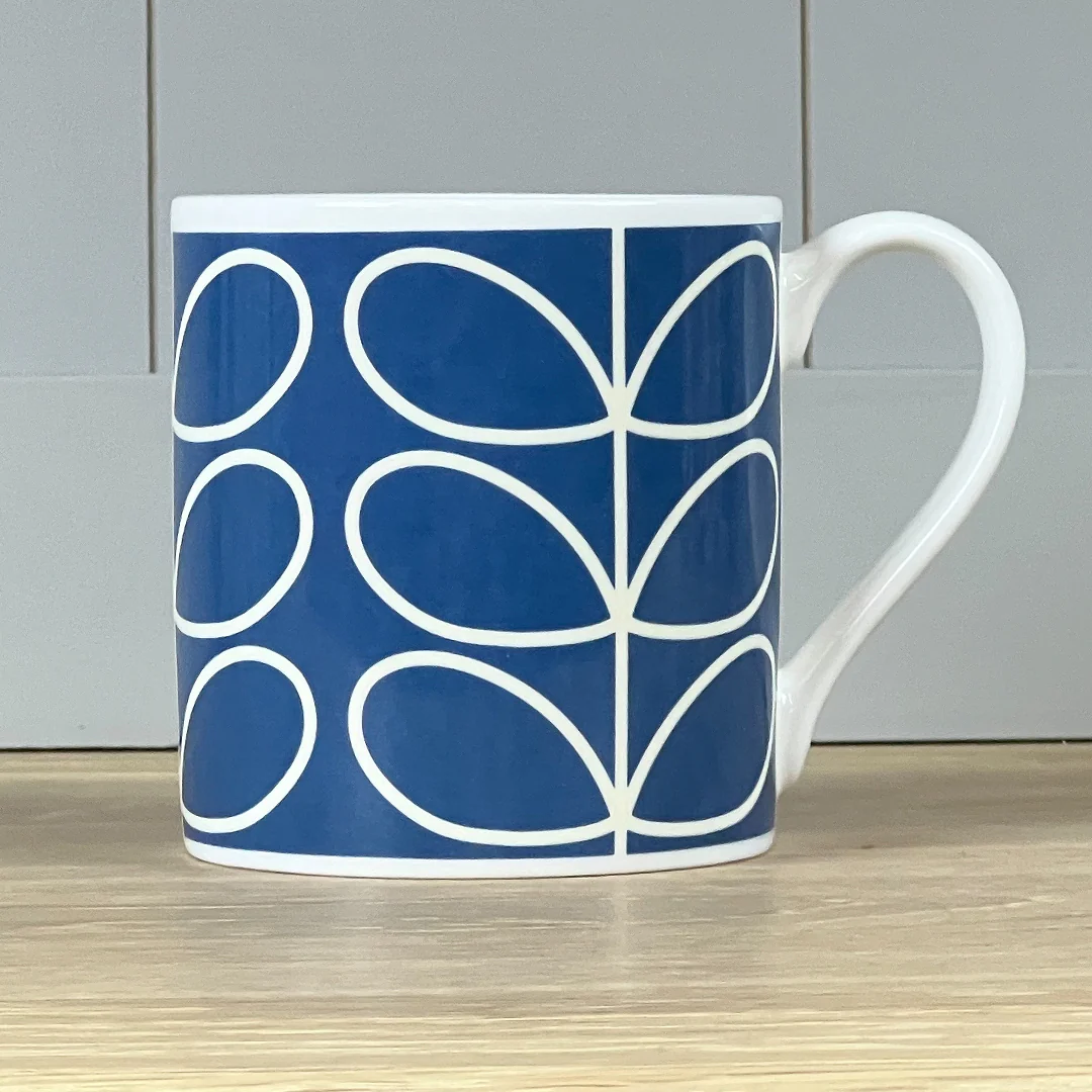 Orla Kiely Linear Stem Periwinkle Blue Quite Big Mug