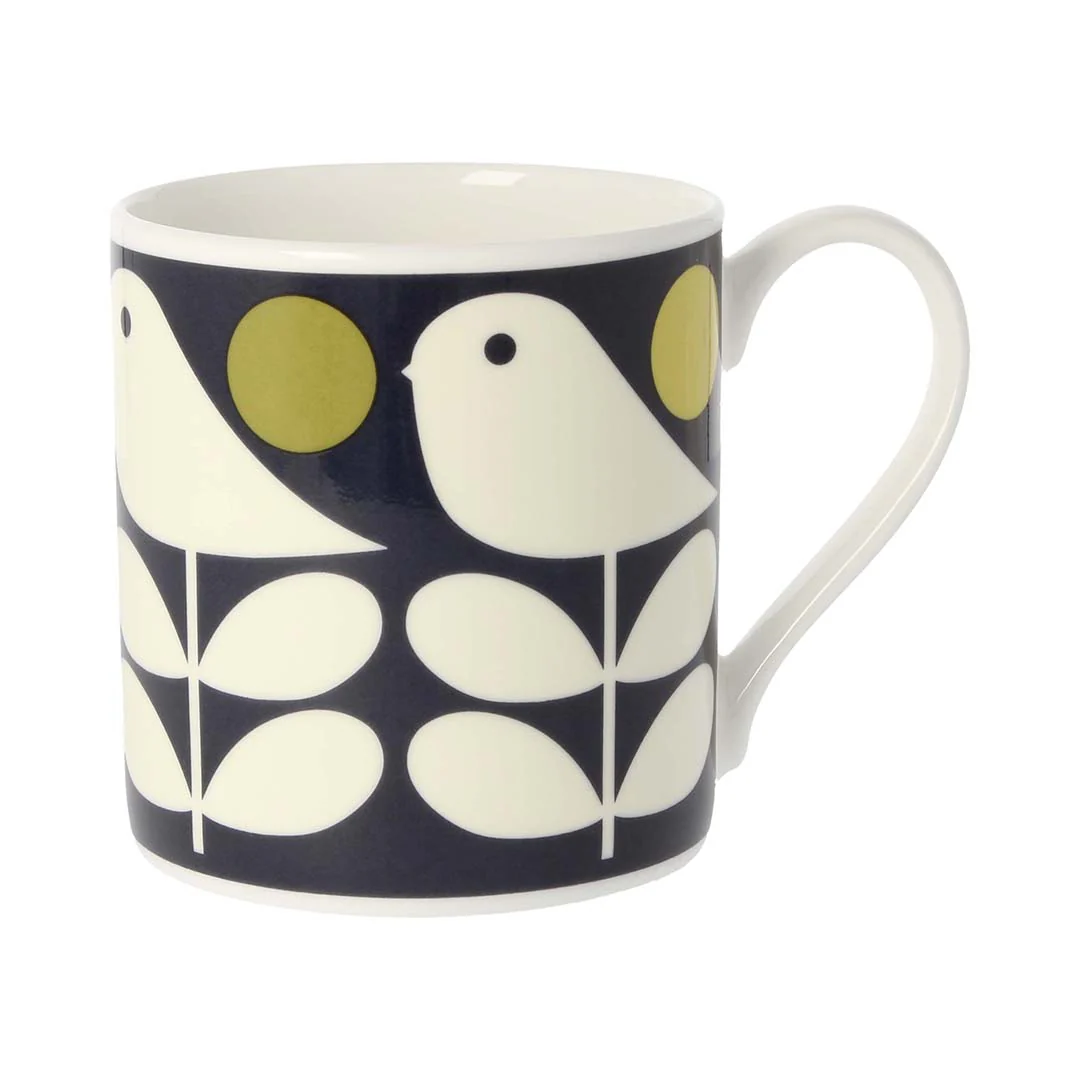 Orla Kiely Early Bird Navy Quite Big Mug