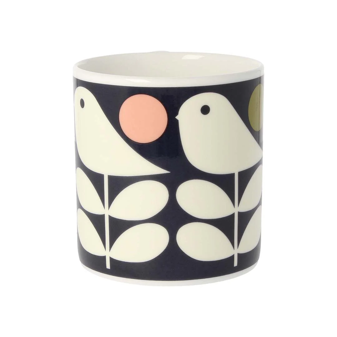 Orla Kiely Early Bird Navy Quite Big Mug