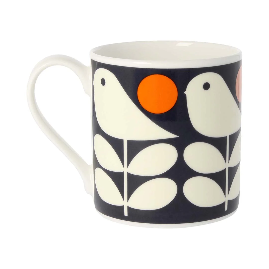 Orla Kiely Early Bird Navy Quite Big Mug